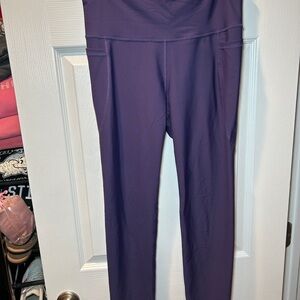 Old Navy Women's Purple Ankle Leggings L Tall Elevate Stretch High-Rise Go-Dry